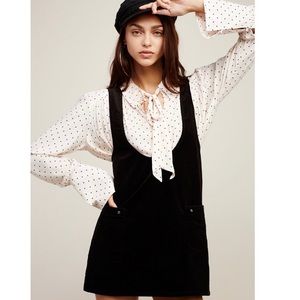 Free People Devoted To You Corduroy Dress Scoop Neck Black 0